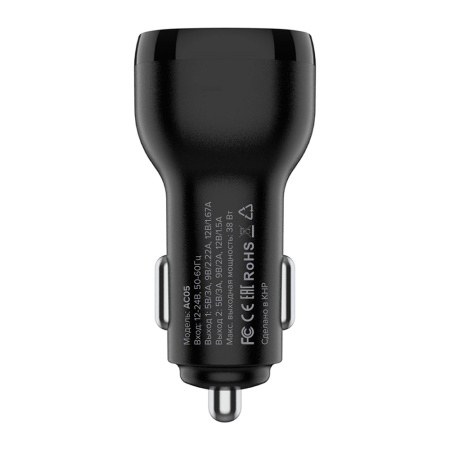 АЗУ PERO AC05 USB-A QC3.0 + USB-C PD, 38 Вт, белый